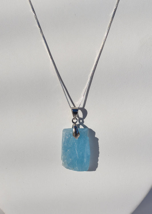 Sterling silver Aquamarine Necklace available at wholesale and retail prices, only at our crystal shop in San Diego!
