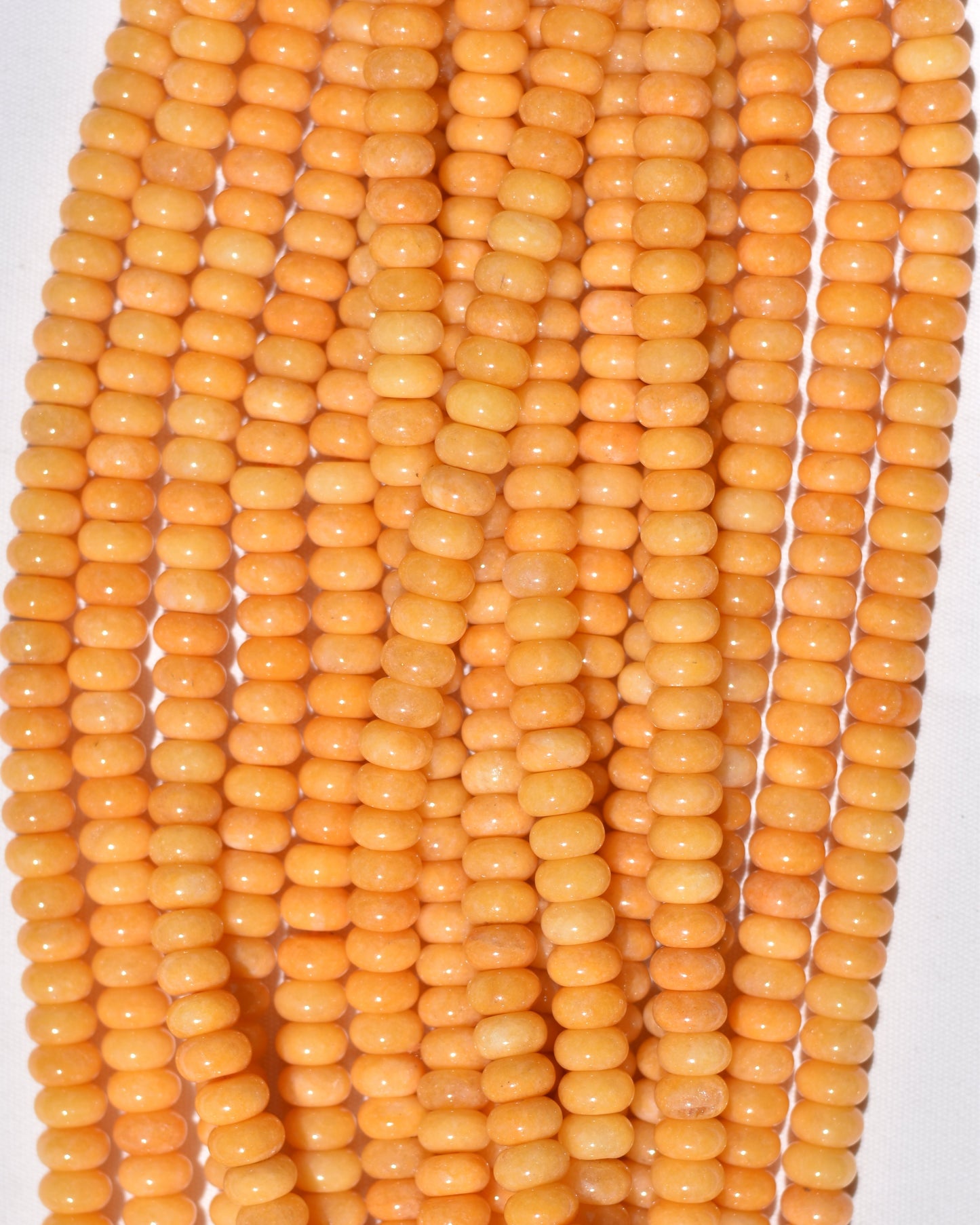 Orange Jade Rondelle Beads
