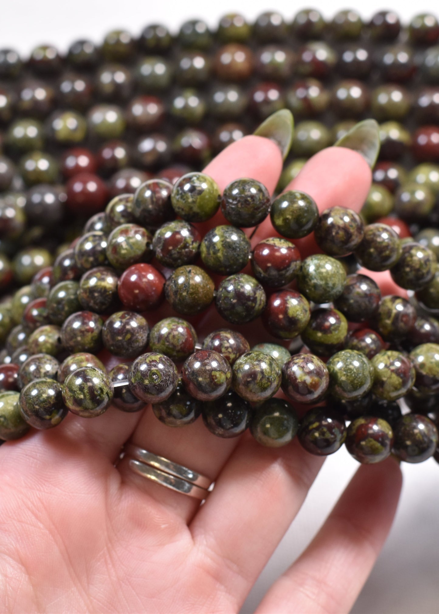 Bloodstone beads available at wholesale and retail prices, only at our crystal shop in San Diego!