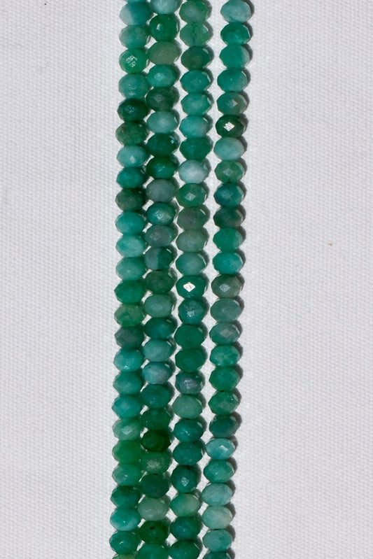 Faceted Emerald Rondelle Beads
