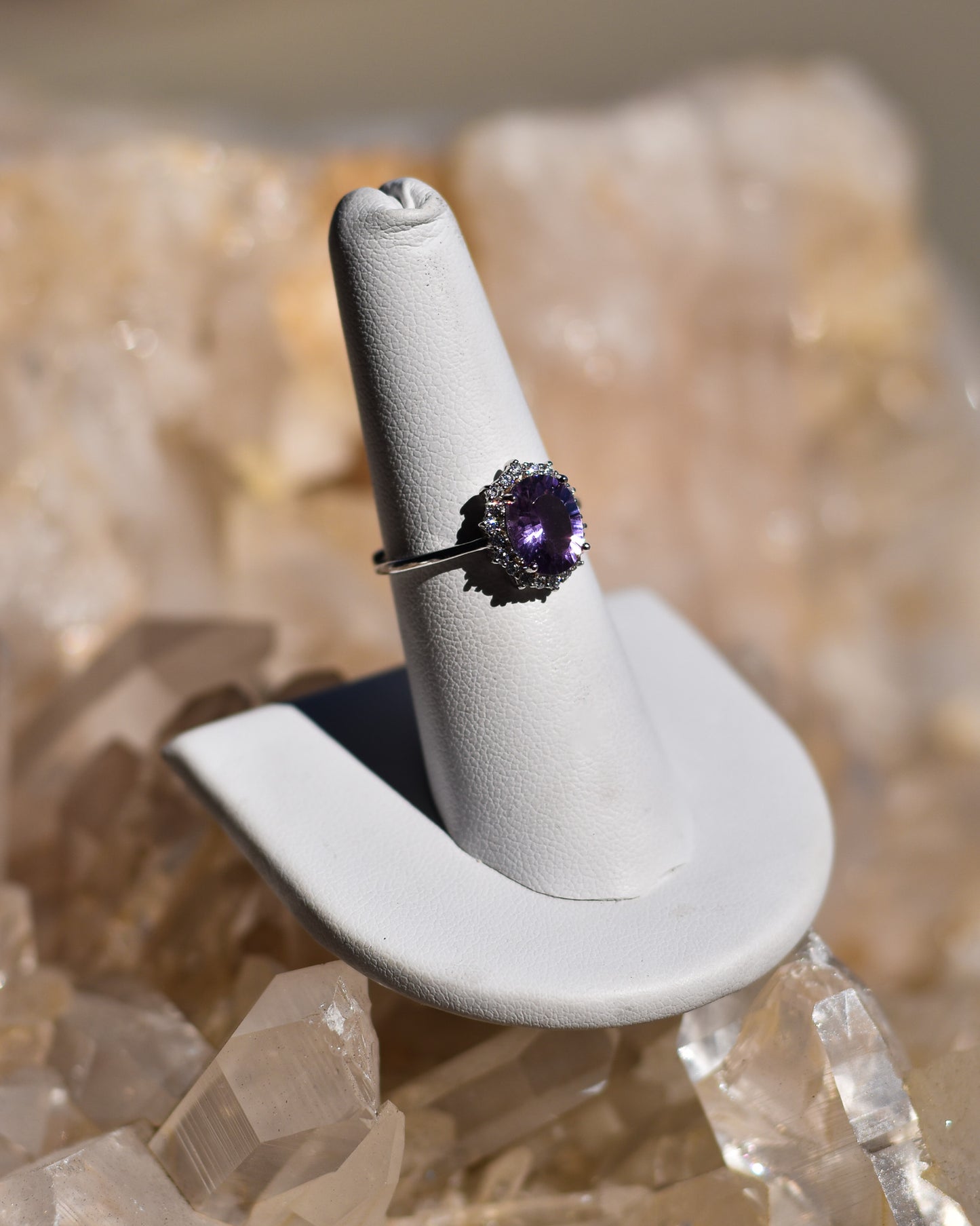 S.S. Amethyst and Zircon Adjustable Rings