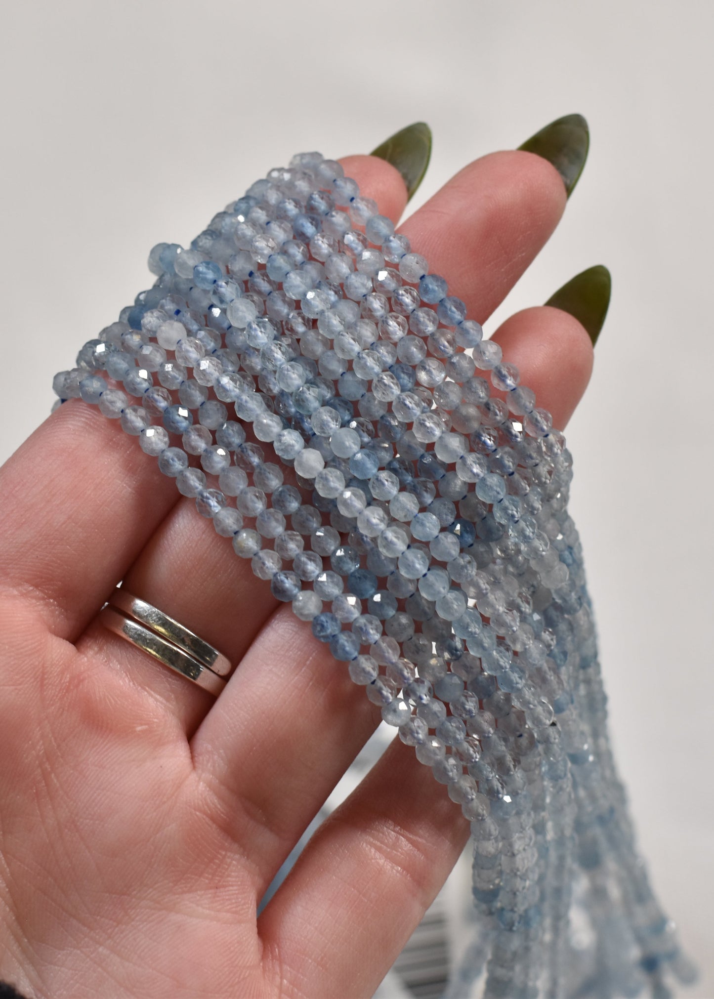 Aquamarine beads available at wholesale and retail prices, only at our crystal shop in San Diego!