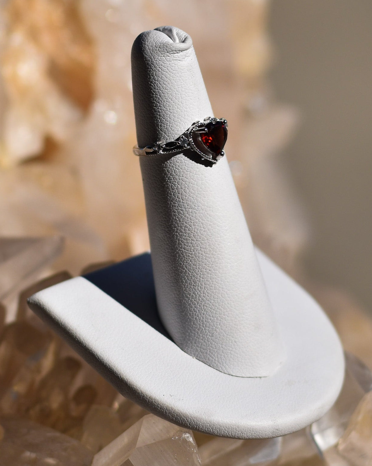 S.S. Garnet Heart Adjustable Rings