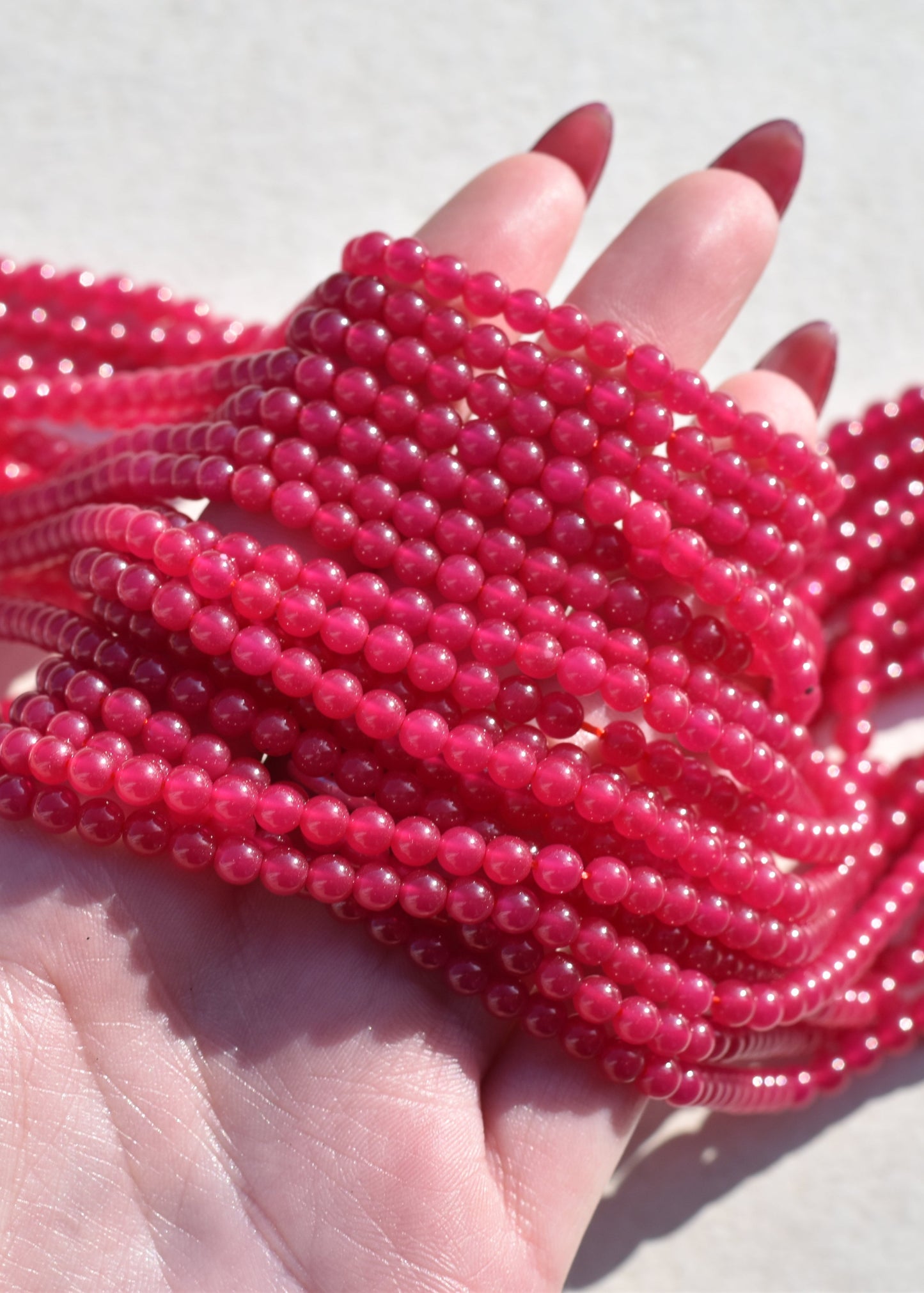 Crafting supplies such as Ruby beads available at wholesale and retail prices, only at our crystal shop in San Diego!