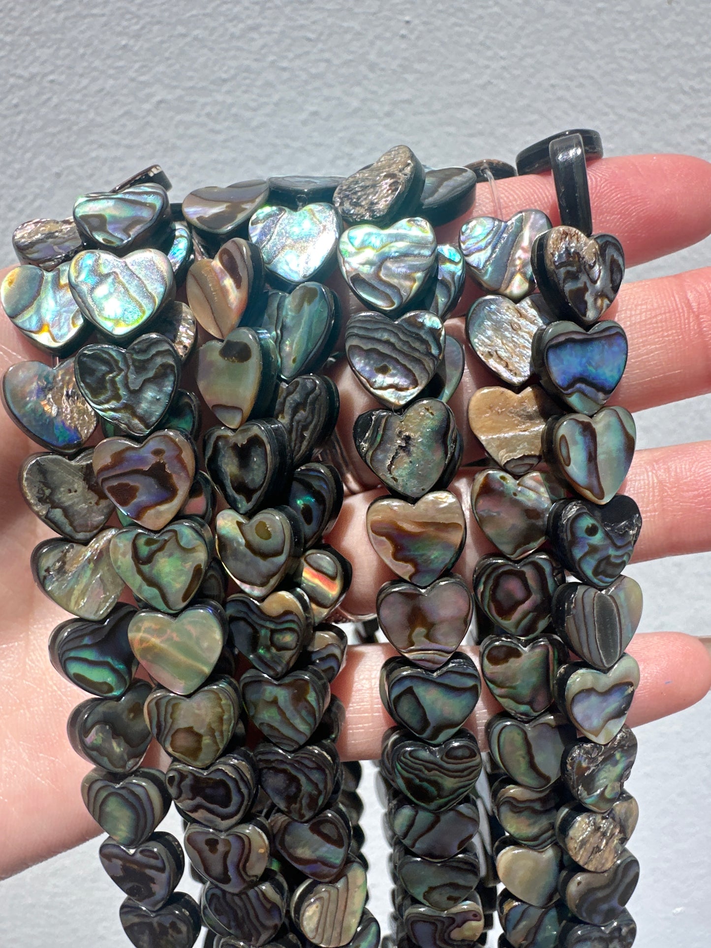 Abalone Heart Beads