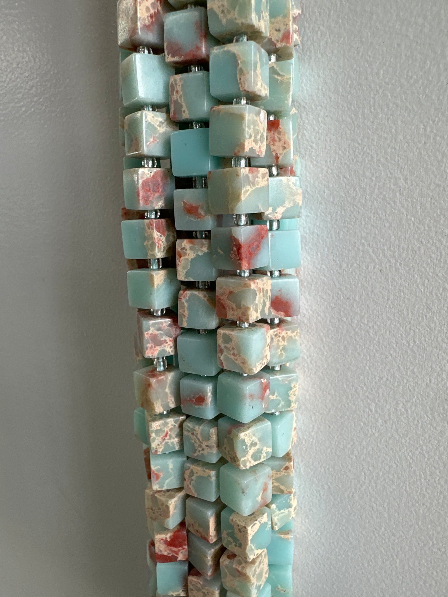 Imperial Jasper Cube Beads