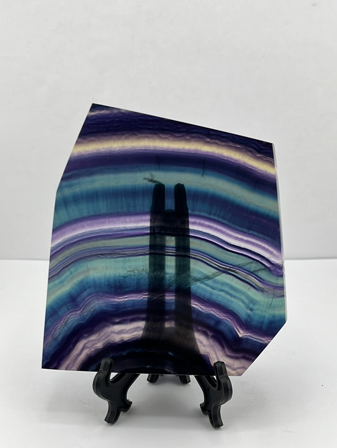 AAA Grade Rainbow Fluorite Slabs on Stand