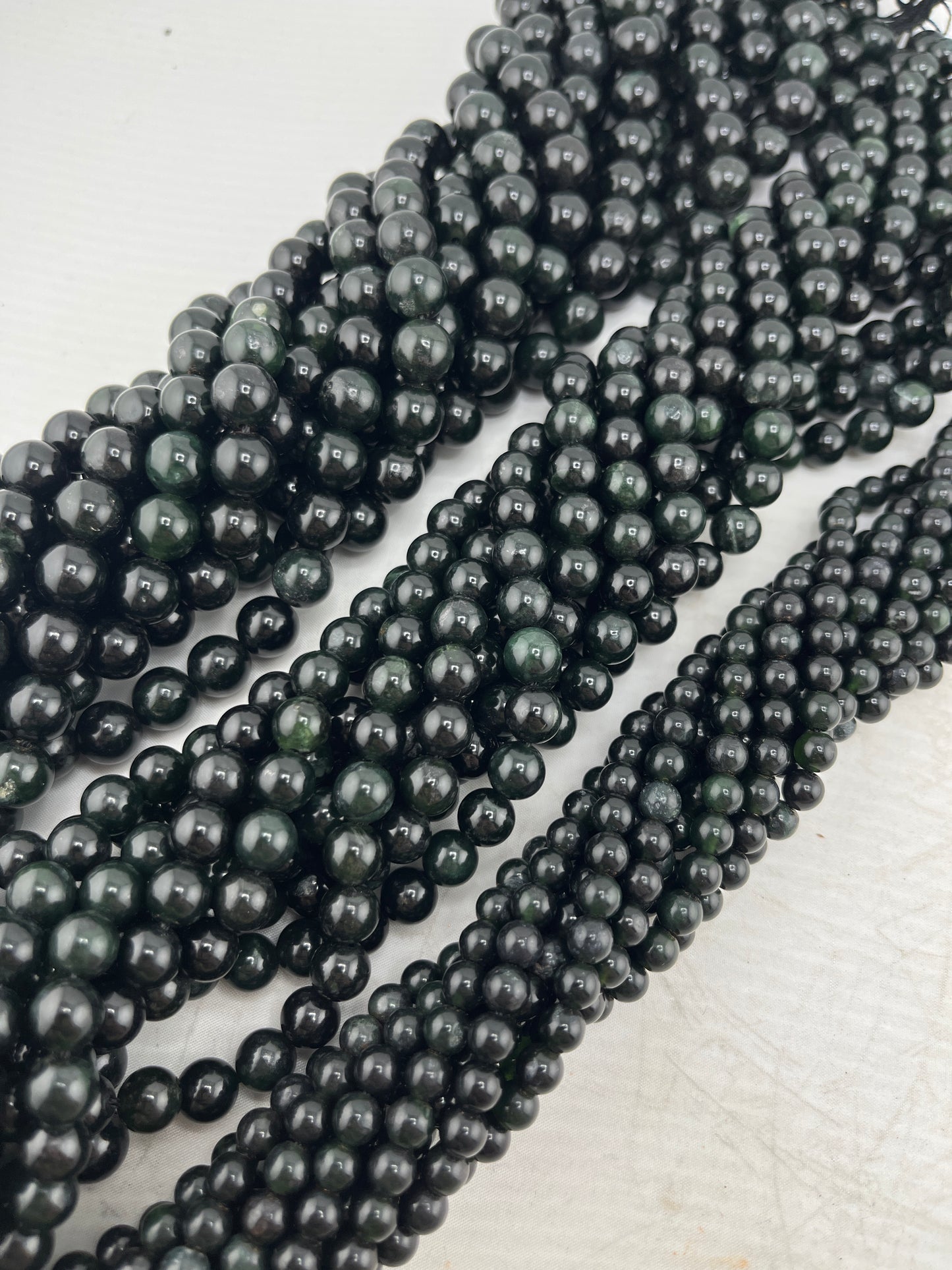 Black Green Jade Beads