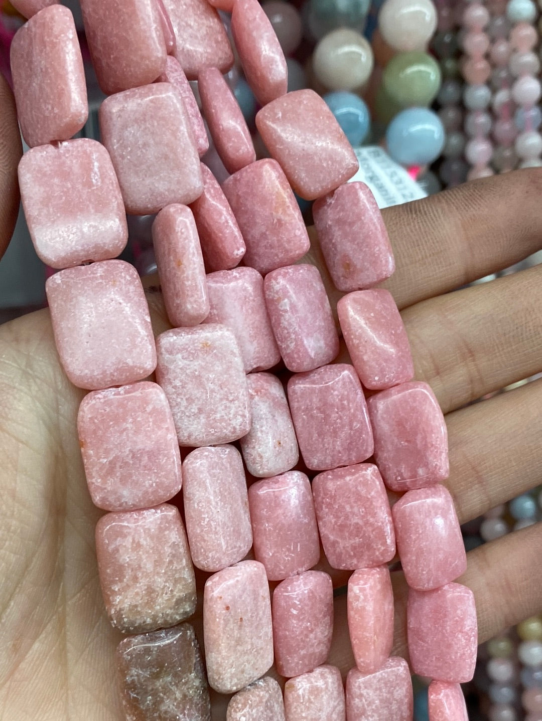 Rectangular Pink Calcite Beads