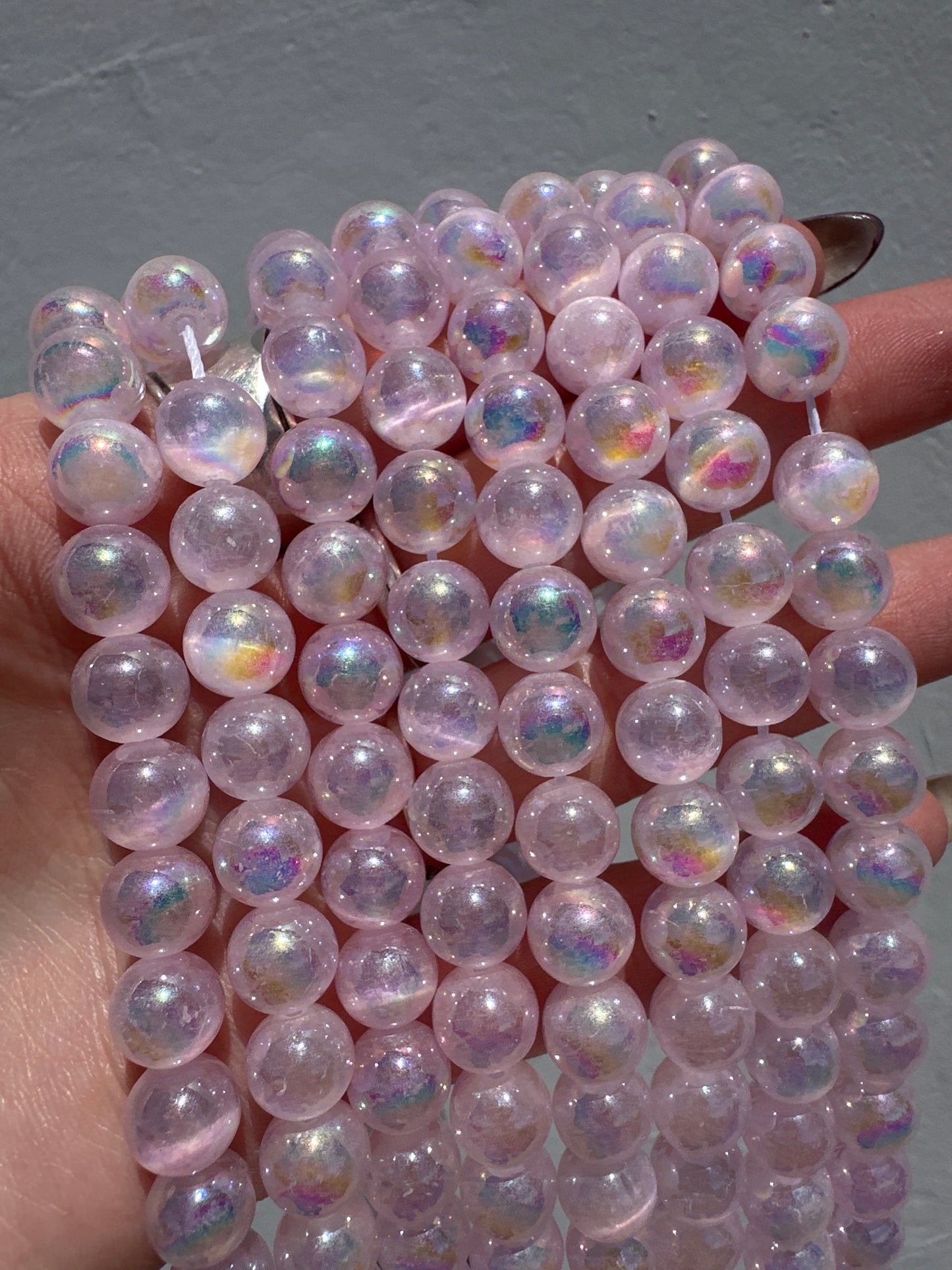 Iridescent Lavender Selenite Beads