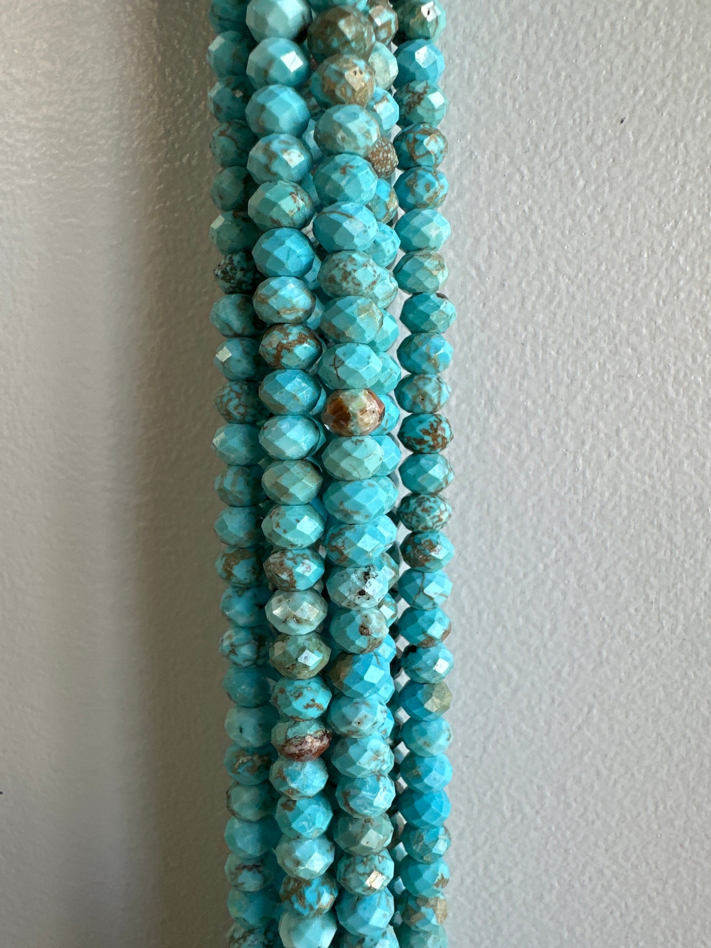 Faceted Turquoise Rondelle Beads