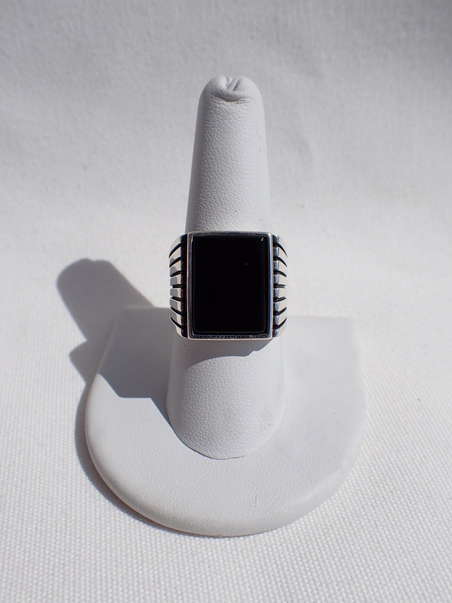 S.S. Men's Black Onyx Square Rings