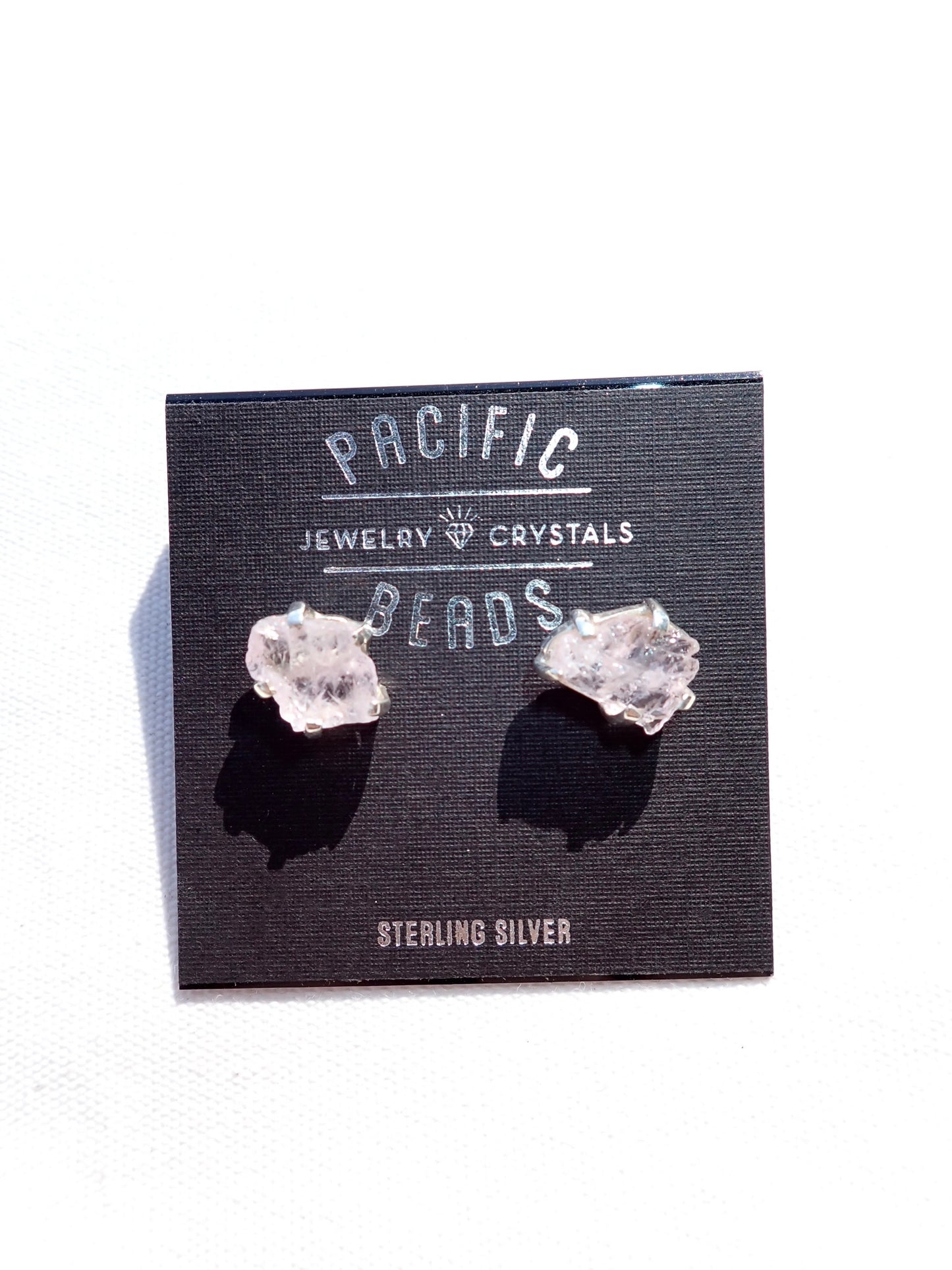 S.S. Raw Morganite Stud Earrings
