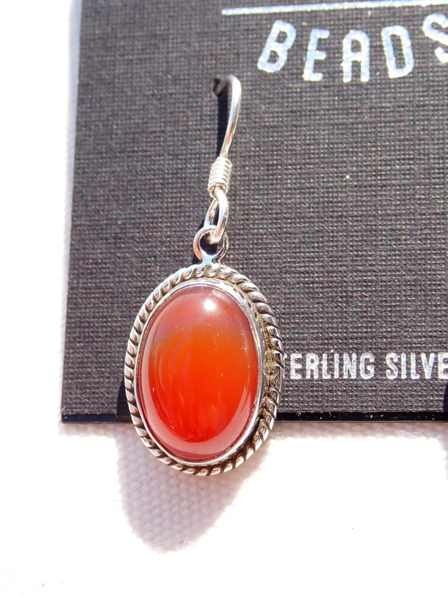 S.S. Oval Carnelian Earrings