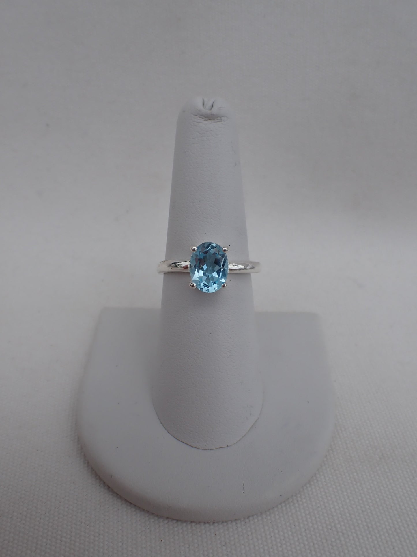 S.S. Adjustable Faceted Blue Topaz Rings