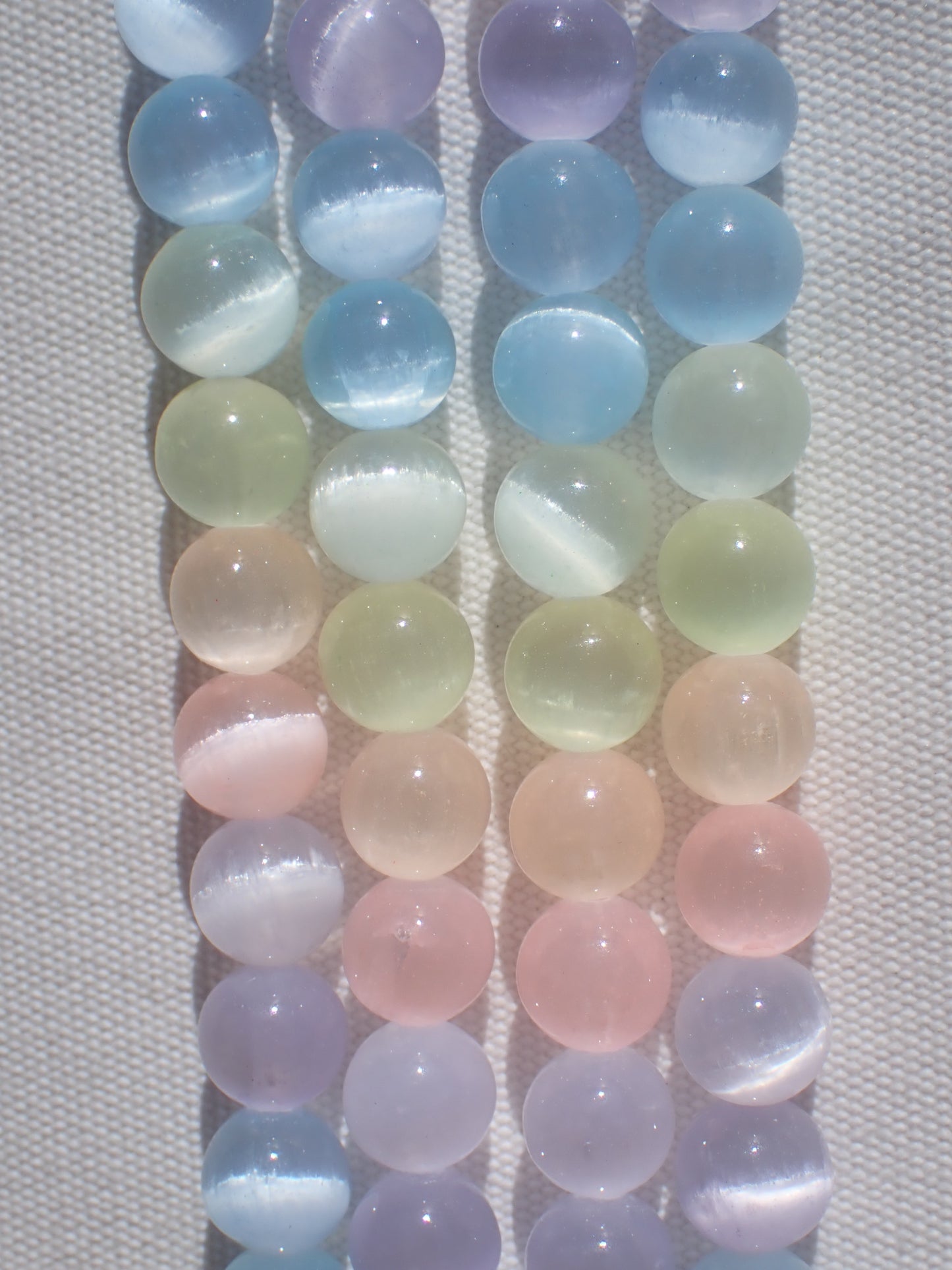Pastel Rainbow Selenite Beads