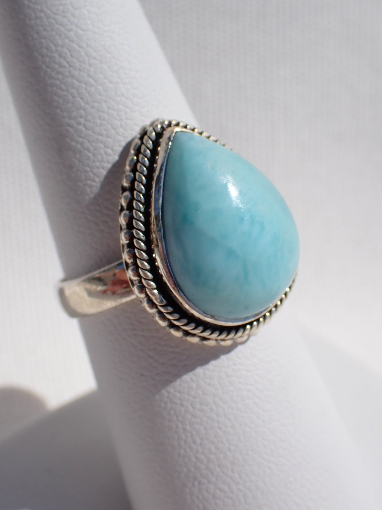S.S. Teardrop Larimar Rings