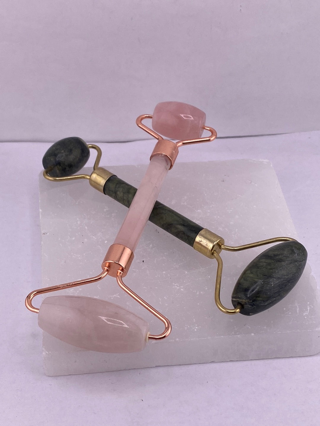 Jade and Rose Quartz Massage Roller Sets