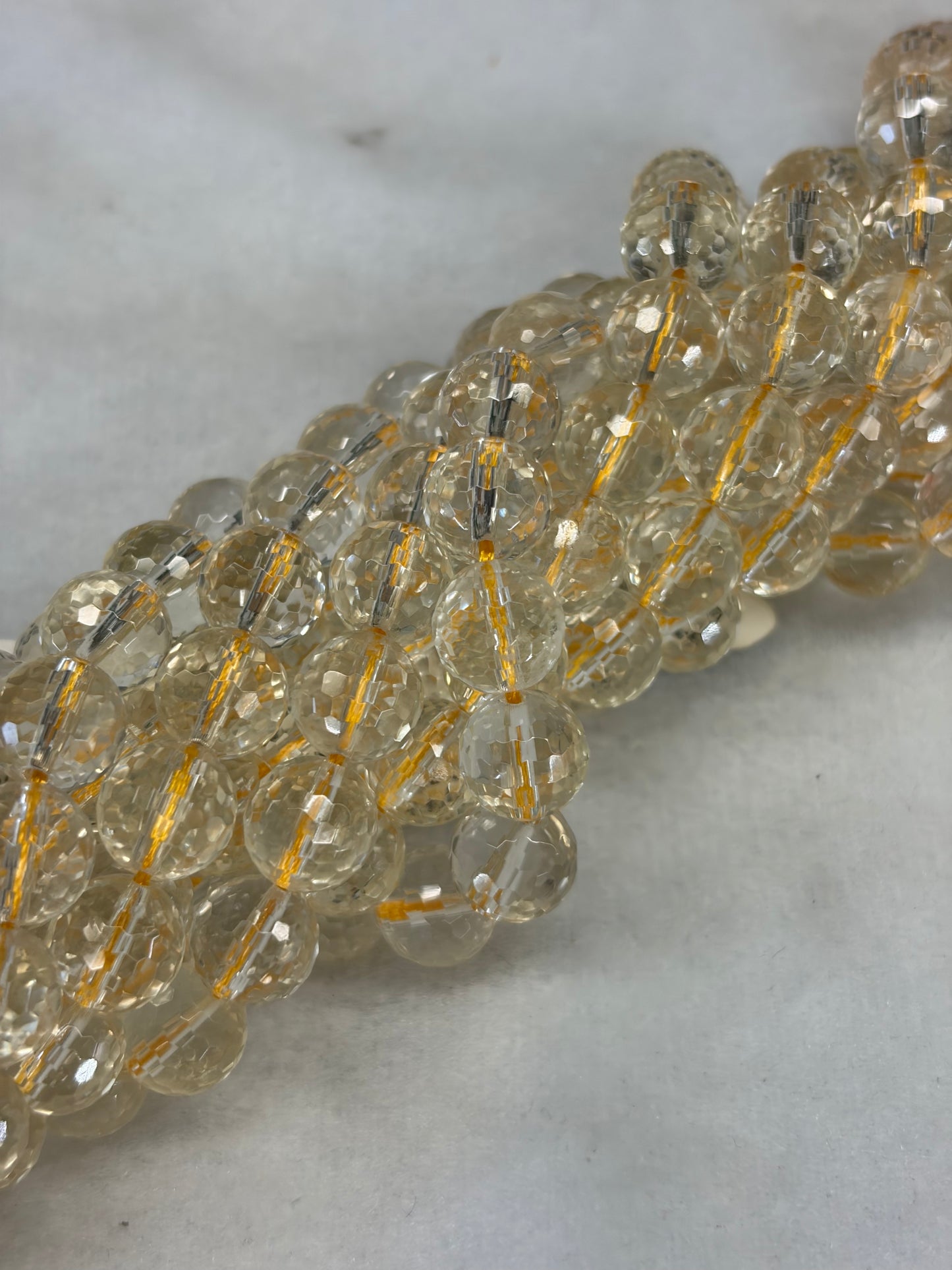 Faceted Lemon Quartz Beads