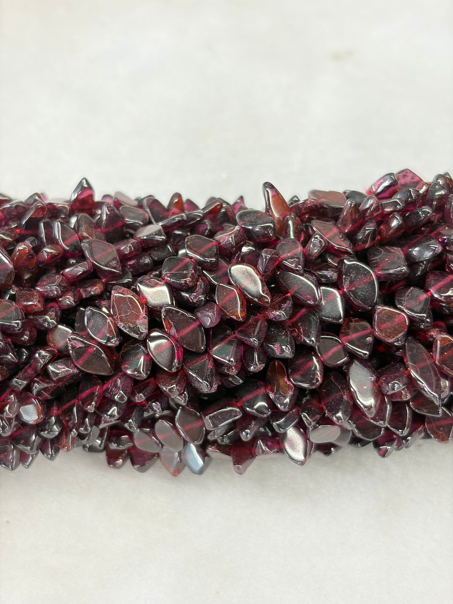 Garnet Freeform Flat Chip Beads