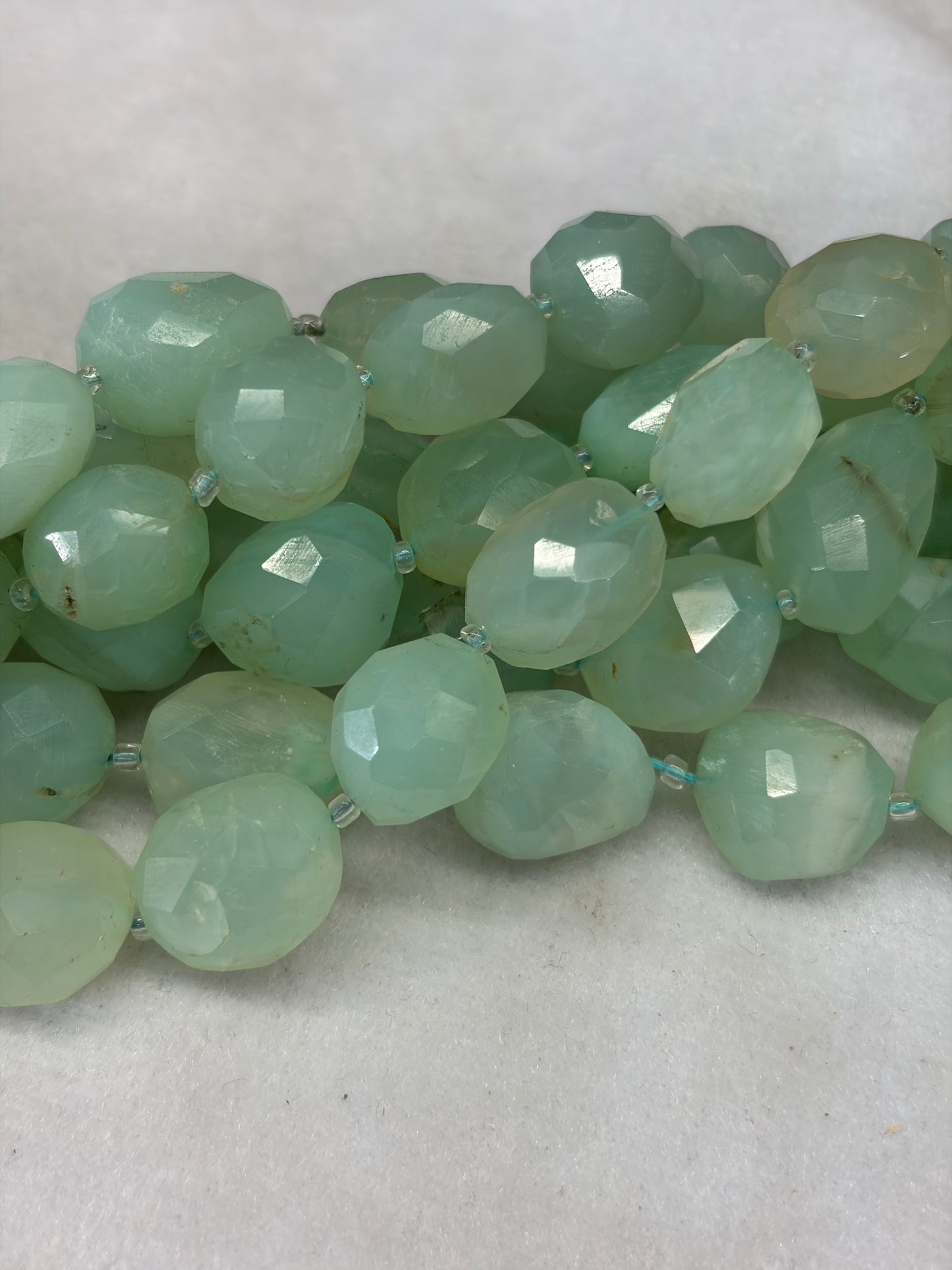 Faceted Chalcedony Nugget Beads