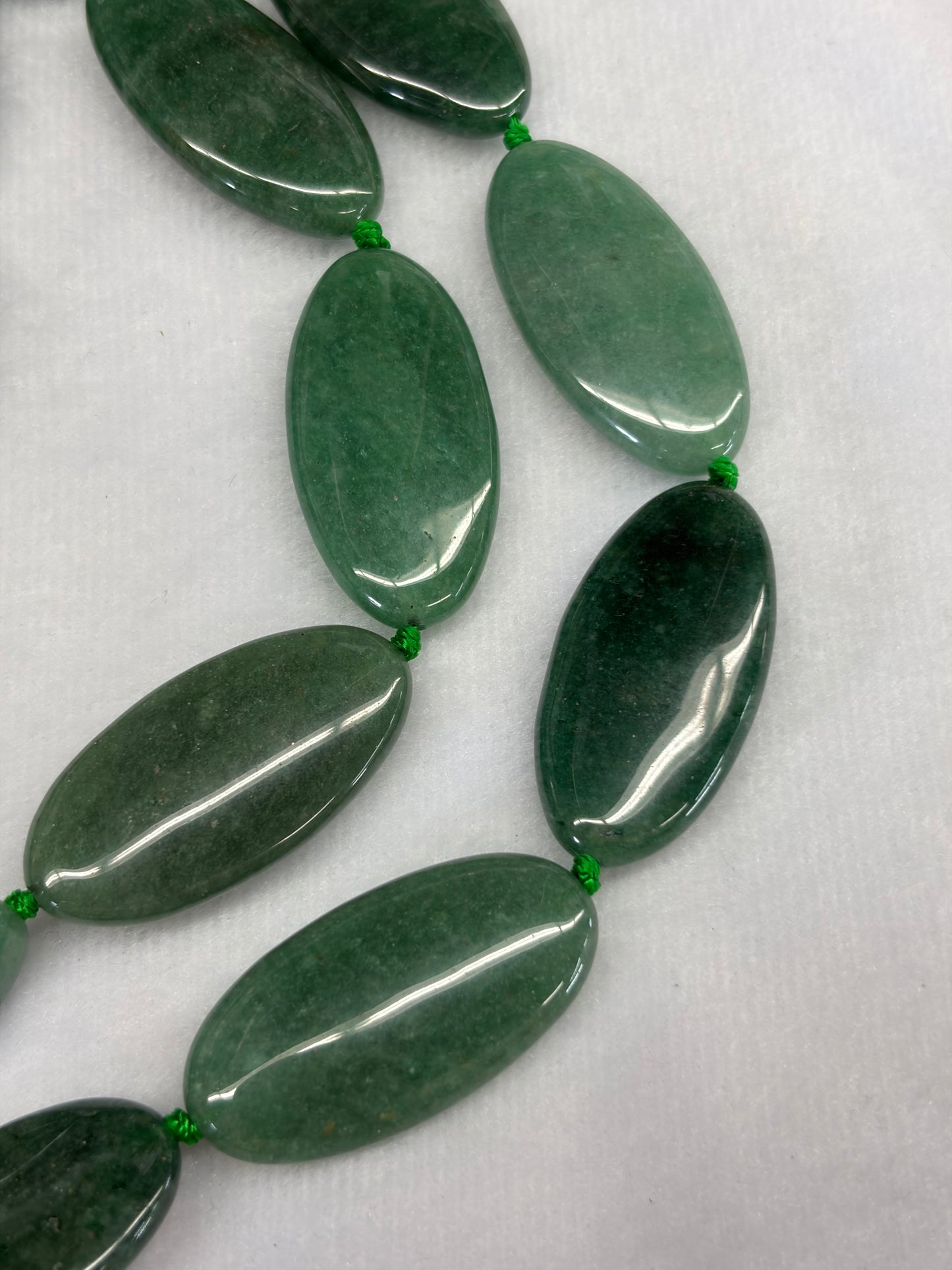 Oval Green Aventurine Beads