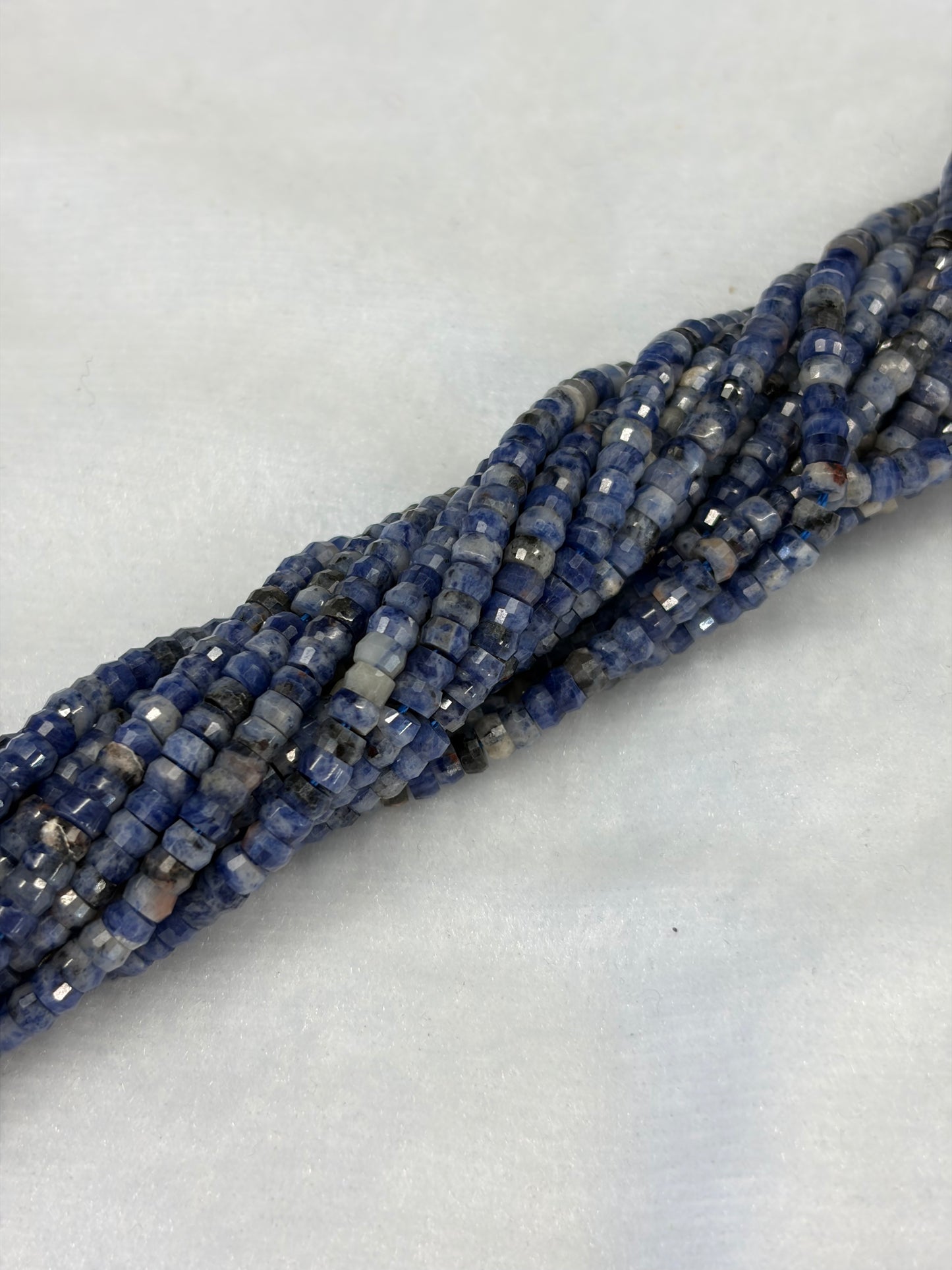 Faceted Sodalite Heishi Beads