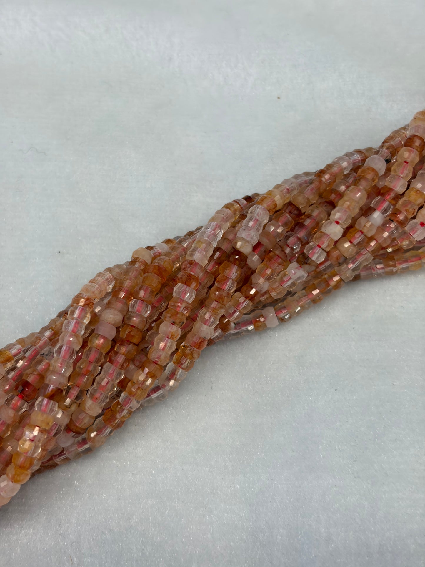 Faceted Hematoid Quartz Heishi Beads