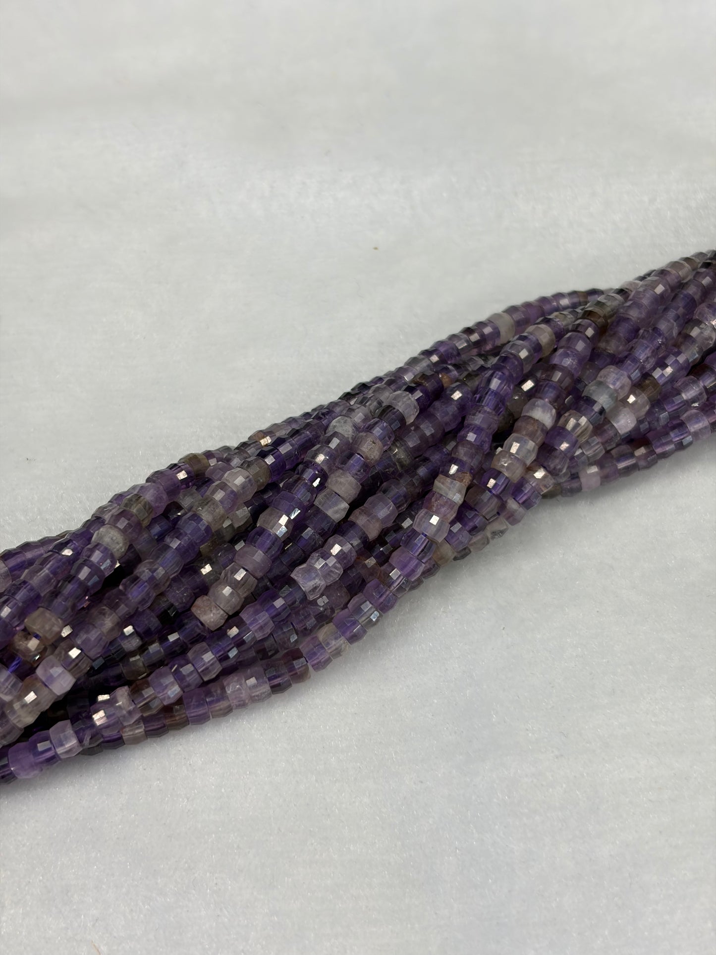 Faceted Amethyst Heishi Beads