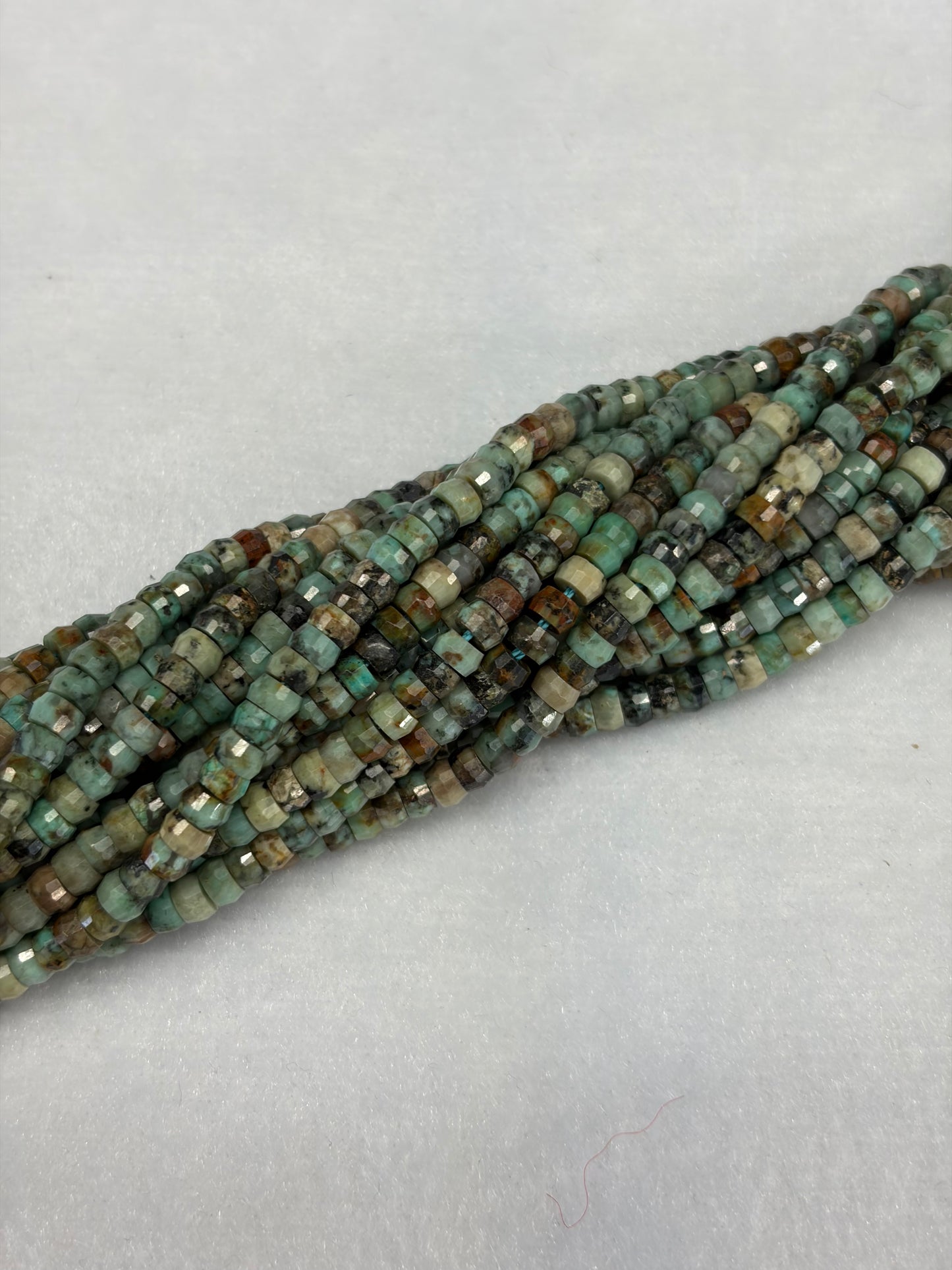 Faceted Turquoise Heishi Beads