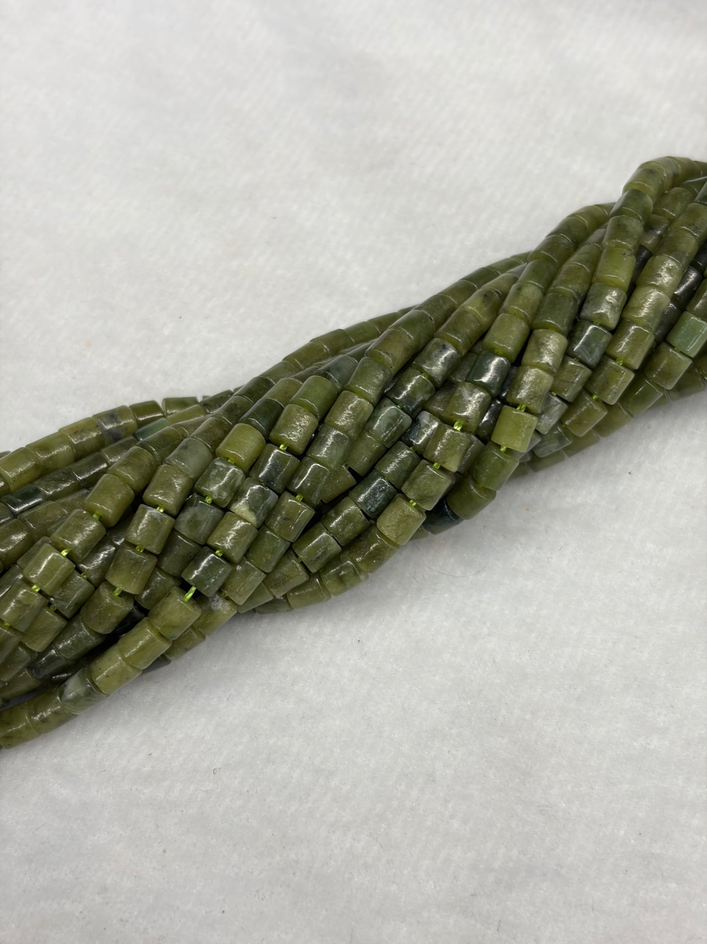 Jade Short Tube Beads