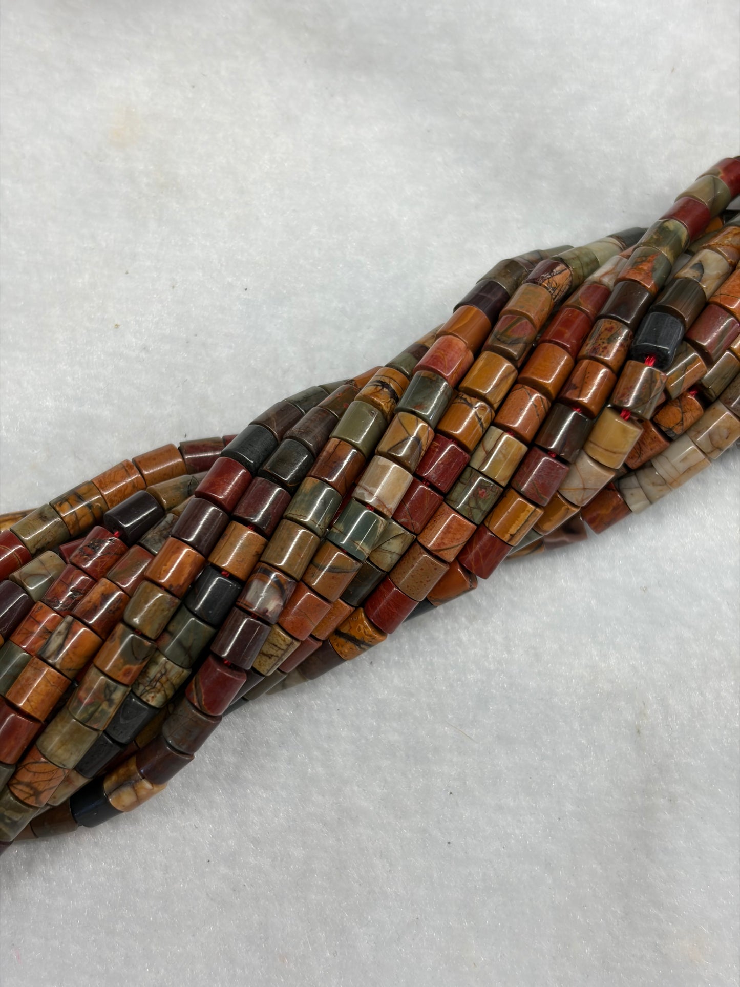 Desert Jasper Short Tube Beads