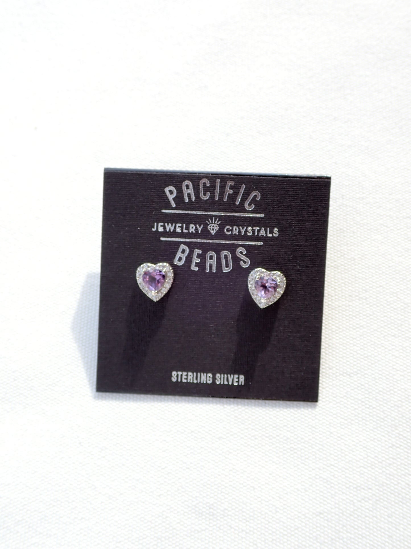 S.S. Amethyst Heart Stud Earrings