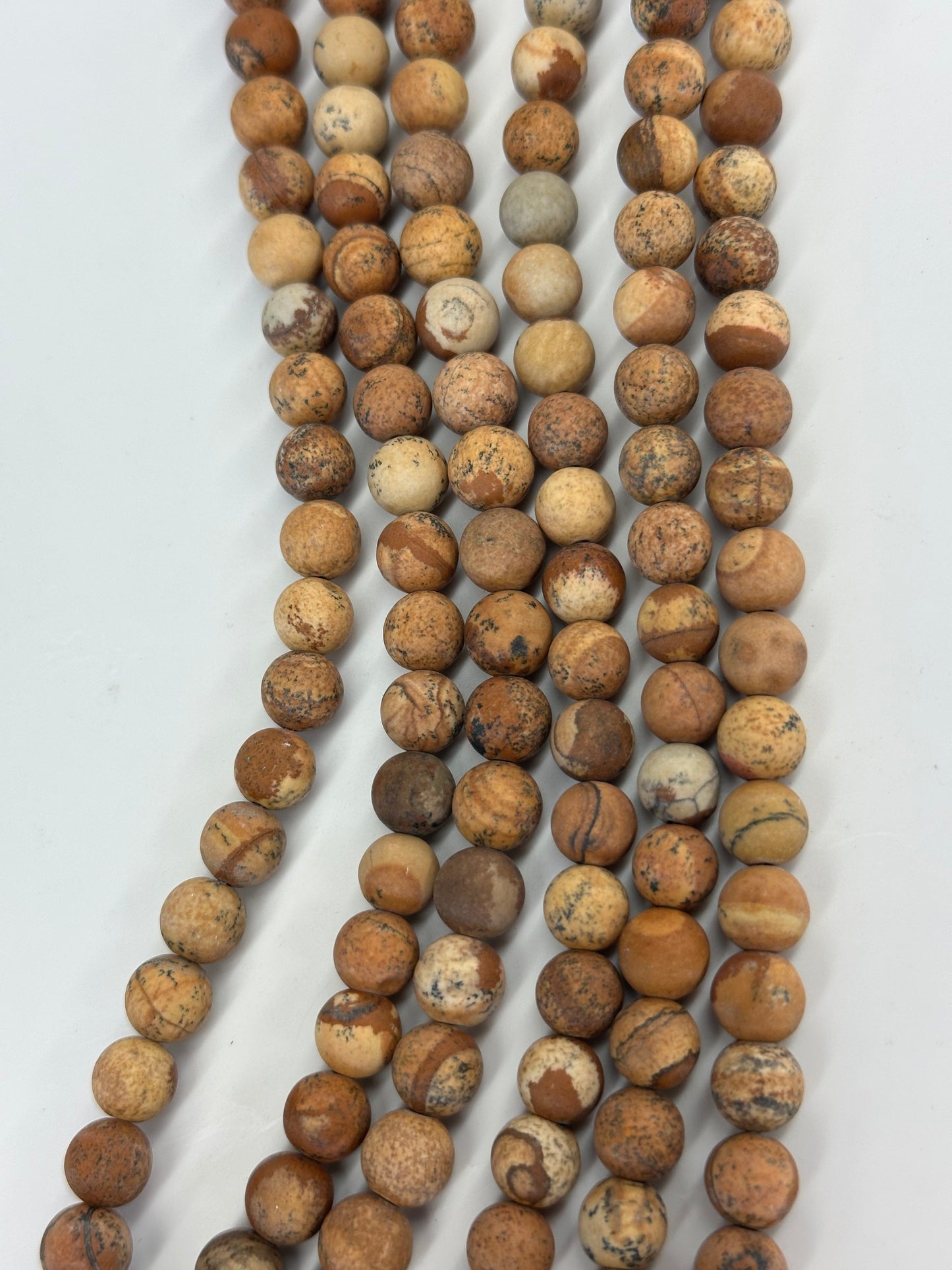 Matte Picture Jasper Beads
