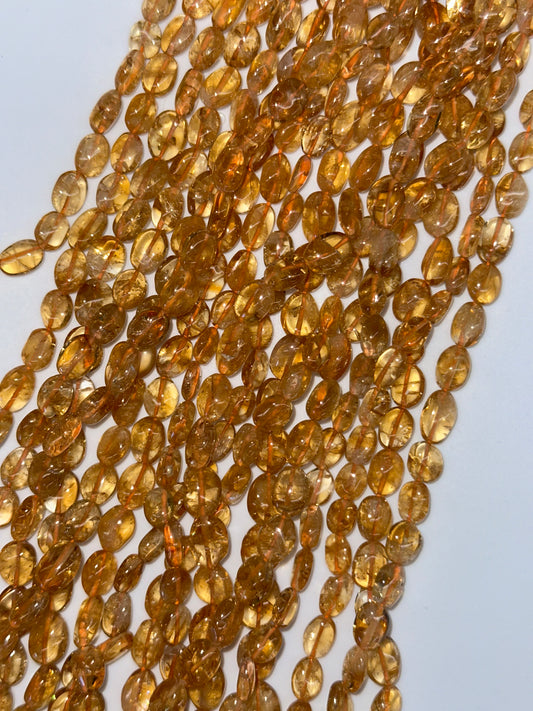 Oval Citrine Beads