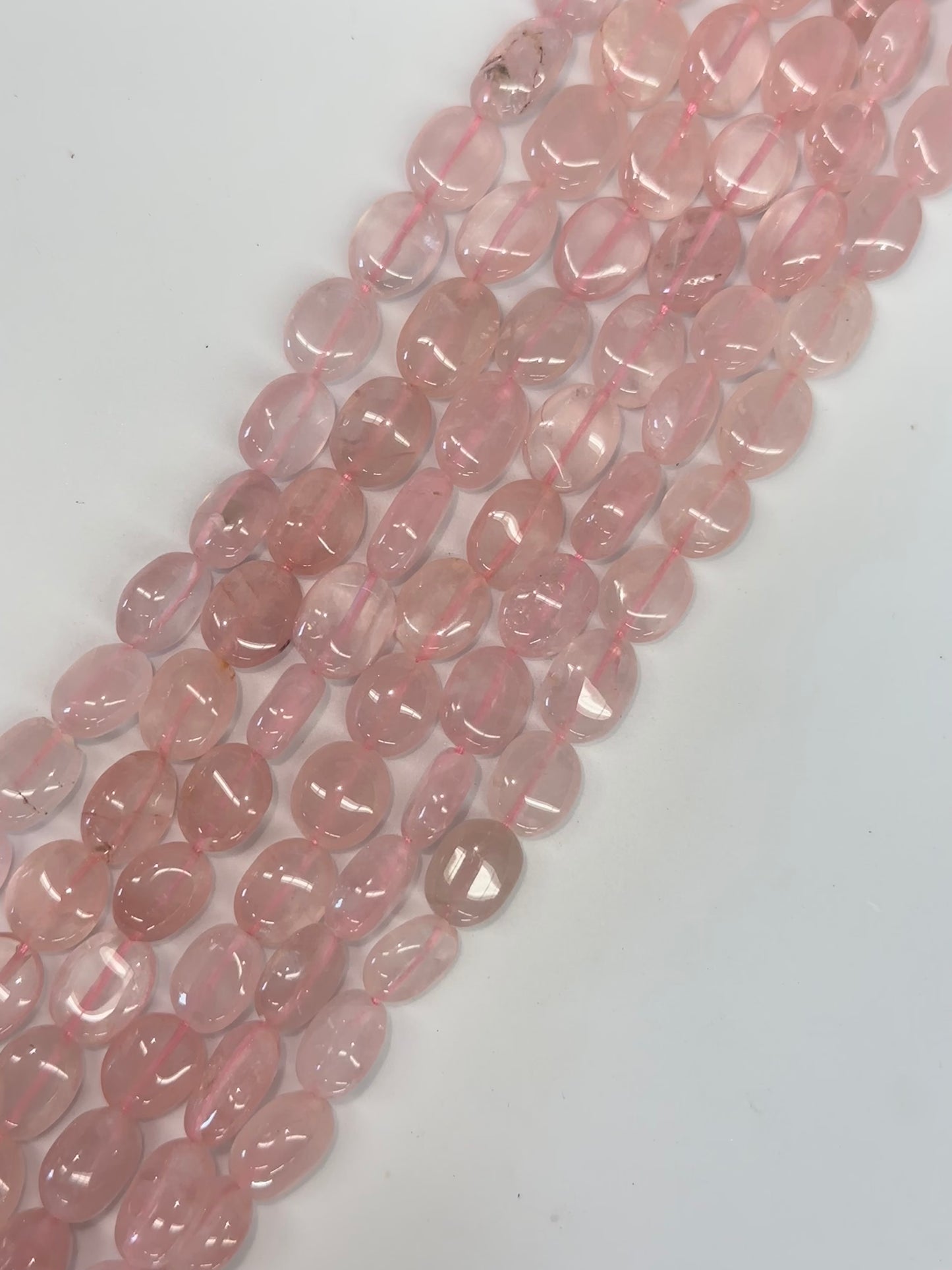 Oval Rose Quartz Beads