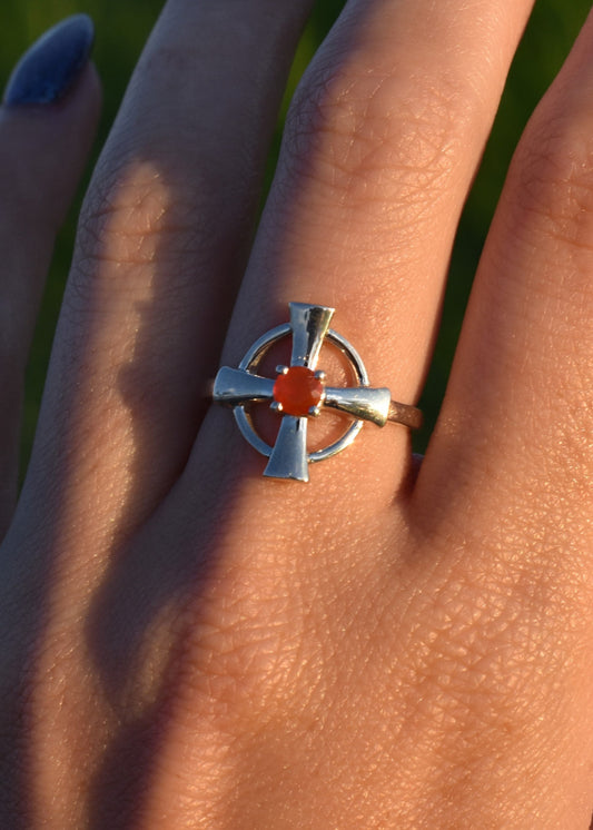 S.S. Mexican Fire Opal Cross Rings