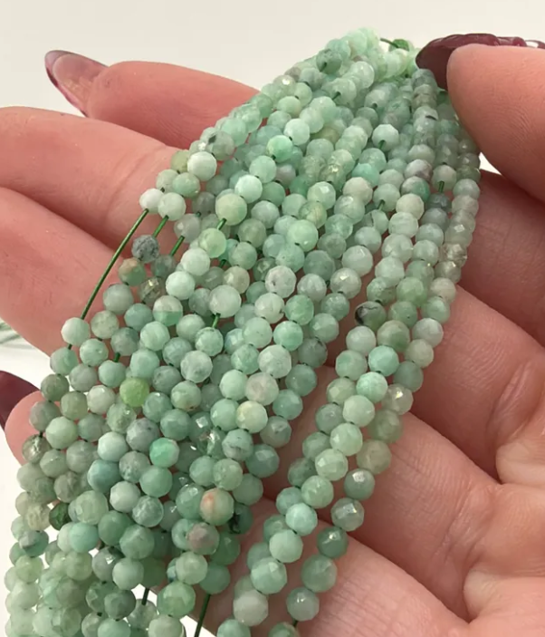Prestrung Faceted Emerald Beads