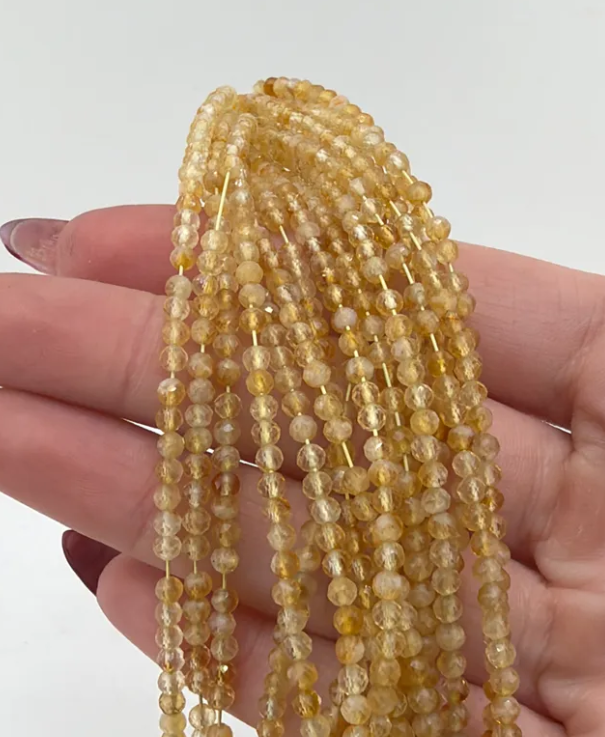 Prestrung Faceted Citrine Beads