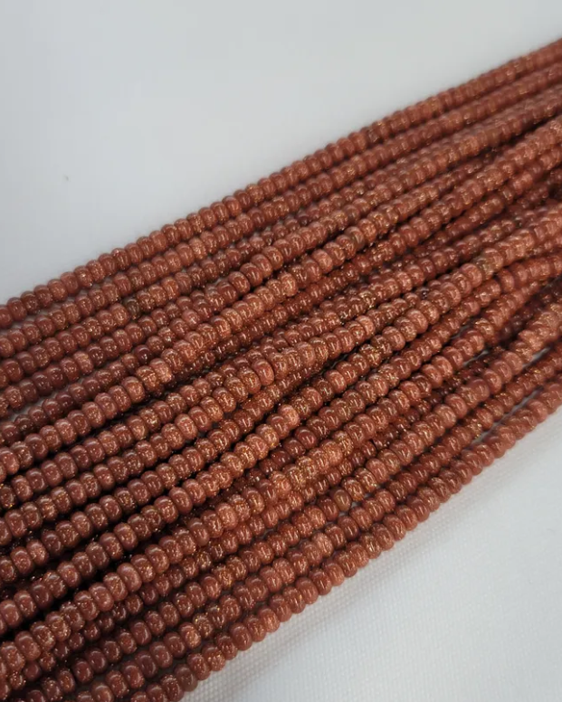 Brown Goldstone Rondelle Beads
