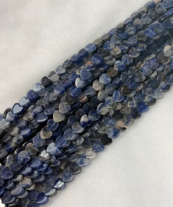 Sodalite Heart Beads