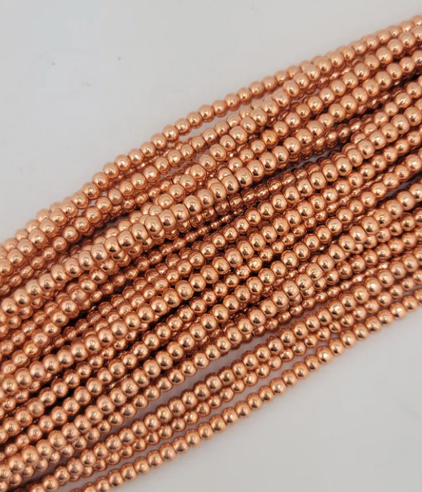Wide Copper Rondelle Beads