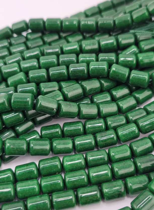 Emerald Jade Tube Beads