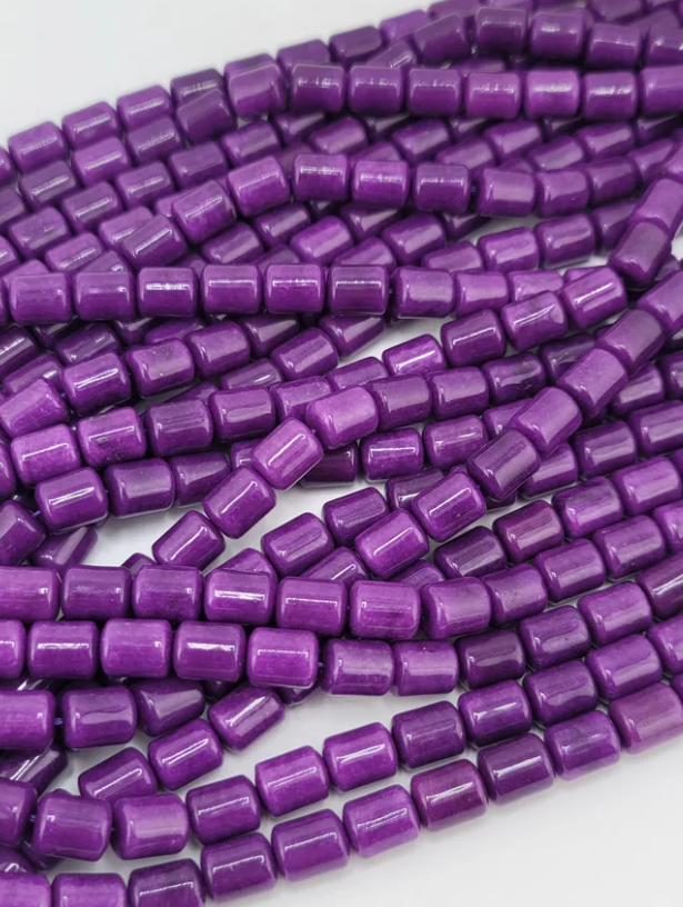 Eggplant Jade Tube Beads