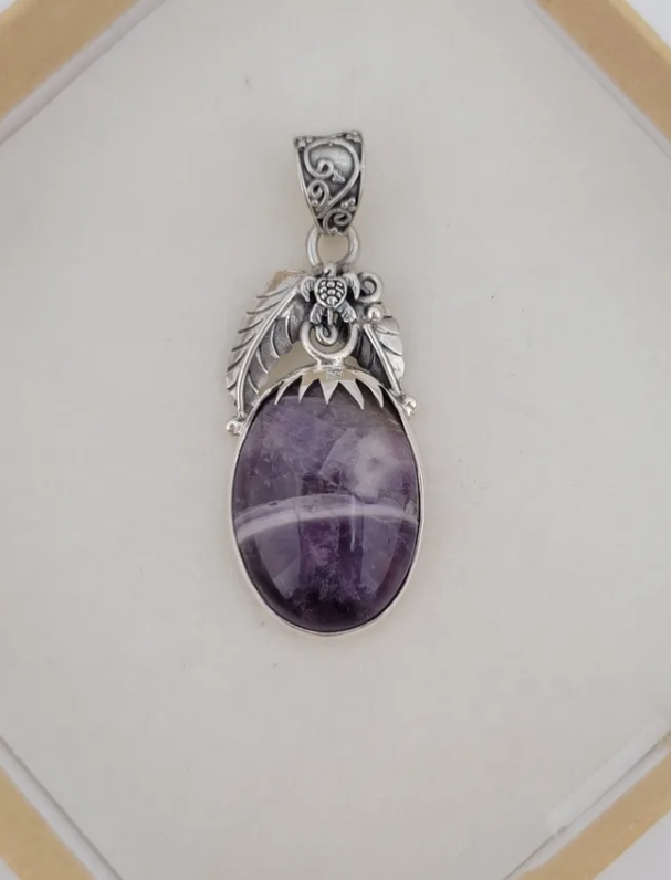 S.S. Shlomo Amethyst "Grape on the Vine" Pendants