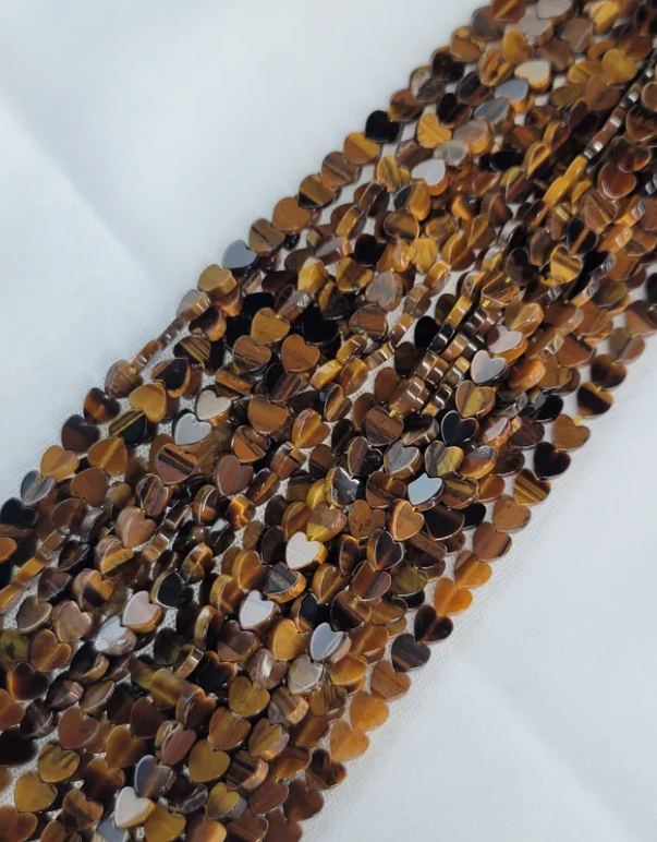 Tiger Eye Heart Beads