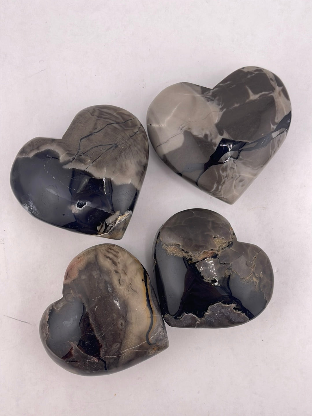 Fluorescent Agate Hearts 2"