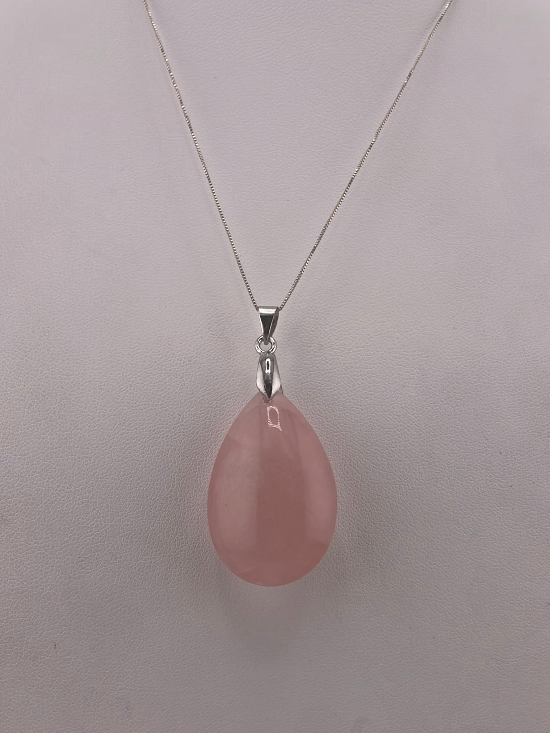 S.S. Rose Quartz Teardrop Necklaces
