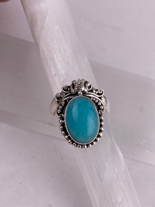 Shlomo Designs.  Amazonite ring in sterling silver
