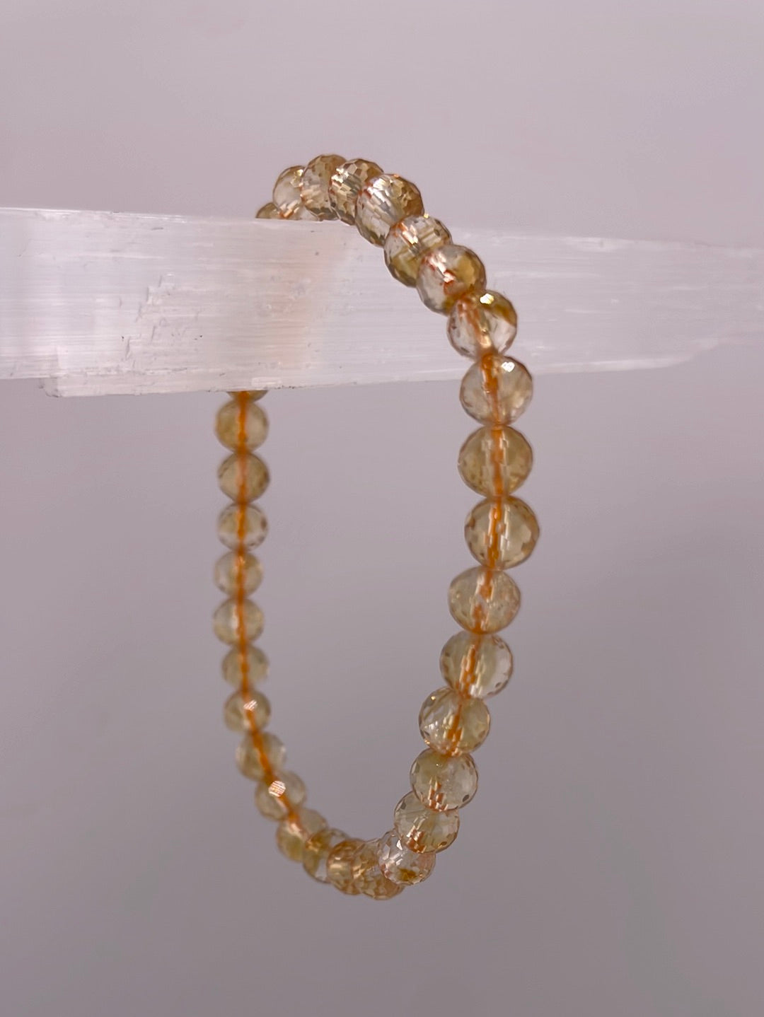 Faceted Citrine Stretch Bracelet 6mm